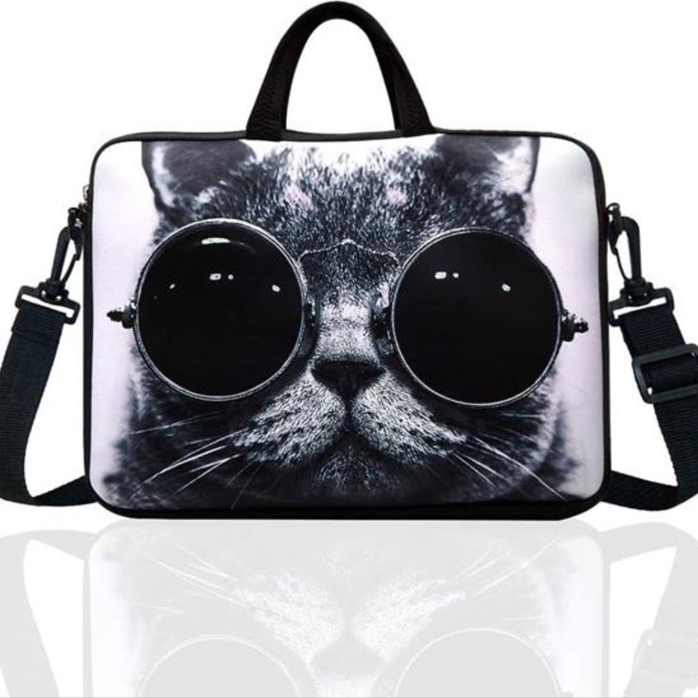 NEW Cool Cat 10-Inch Laptop Shoulder Bag Sleeve Case with Padded handle